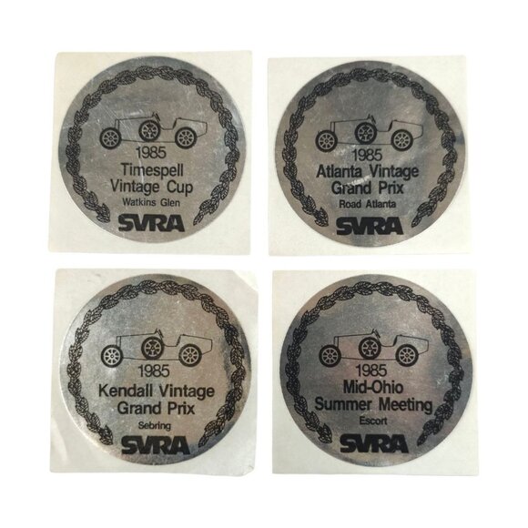 SVRA 1985 Mid Ohio Summer Meeting Timespell Kendall Atlanta Grand Prix Stickers - Picture 1 of 8